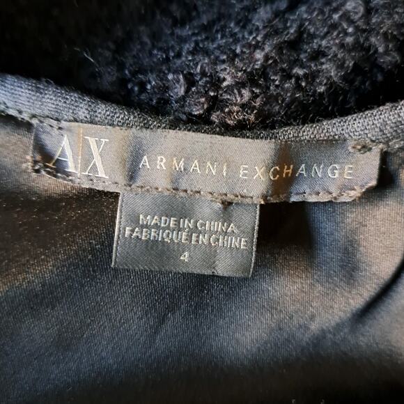 Armani Exchange Black Boucle Sleeveless Mini Dress Size 4 Work Party - Picture 4 of 9